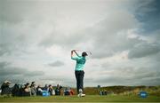 14 September 2024; Seán Keeling of Ireland watches his tee shot on the sixth during day three of the Amgen Irish Open Golf Championship 2024 at the Royal County Down Golf Club in Newcastle, Down. Photo by Ramsey Cardy/Sportsfile