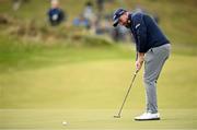 14 September 2024; Shane Lowry of Ireland putts for a birdie on the second green during day three of the Amgen Irish Open Golf Championship 2024 at the Royal County Down Golf Club in Newcastle, Down. Photo by Ramsey Cardy/Sportsfile