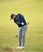 14 September 2024; Shane Lowry of Ireland plays his second shot on the third fairway during day three of the Amgen Irish Open Golf Championship 2024 at the Royal County Down Golf Club in Newcastle, Down. Photo by Ramsey Cardy/Sportsfile
