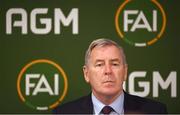 14 September 2024; High performance committee Packie Bonner during the Football Association of Ireland's annual general meeting at the Radisson Blu St. Helen's Hotel in Dublin. Photo by Tyler Miller/Sportsfile