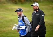 15 September 2024; Shane Lowry of Ireland with his caddy Darren Reynolds during day four of the Amgen Irish Open Golf Championship 2024 at the Royal County Down Golf Club in Newcastle, Down. Photo by Ramsey Cardy/Sportsfile