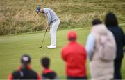 15 September 2024; Seamus Power of Ireland putts for a birdie on the second green during day four of the Amgen Irish Open Golf Championship 2024 at the Royal County Down Golf Club in Newcastle, Down. Photo by Ramsey Cardy/Sportsfile