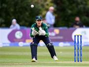 15 September 2024; Amy Hunter of Ireland during match two of the Women's T20 International Series between Ireland and England at Clontarf in Dublin. Photo by Piaras Ó Mídheach/Sportsfile