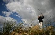 15 September 2024; Rory McIlroy of Northern Ireland watches his drive from the eighth tee box during day four of the Amgen Irish Open Golf Championship 2024 at the Royal County Down Golf Club in Newcastle, Down. Photo by Ramsey Cardy/Sportsfile