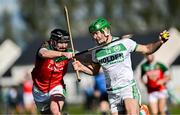 15 September 2024; Eoin Cody of Shamrocks Ballyhale in action against Diarmuid Cody of James Stephens during the Kilkenny Senior Hurling Championship Relegation Semi-Final match between James Stephens and Shamrocks Ballyhale at John Locke Park, Callan in Kilkenny. Photo by Shauna Clinton/Sportsfile