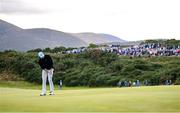 15 September 2024; Rory McIlroy of Northern Ireland putts on the 13th green during day four of the Amgen Irish Open Golf Championship 2024 at the Royal County Down Golf Club in Newcastle, Down. Photo by Ramsey Cardy/Sportsfile