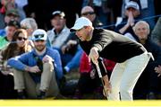 15 September 2024; Rory McIlroy of Northern Ireland reacts after a missed putt on the 15th green during day four of the Amgen Irish Open Golf Championship 2024 at the Royal County Down Golf Club in Newcastle, Down. Photo by Ramsey Cardy/Sportsfile