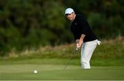 15 September 2024; Rory McIlroy of Northern Ireland putts on the 16th green during day four of the Amgen Irish Open Golf Championship 2024 at the Royal County Down Golf Club in Newcastle, Down. Photo by Ramsey Cardy/Sportsfile