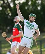 15 September 2024; Eoin Cody of Shamrocks Ballyhale celebrates after scoring his side's third goal during the Kilkenny Senior Hurling Championship Relegation Semi-Final match between James Stephens and Shamrocks Ballyhale at John Locke Park, Callan in Kilkenny. Photo by Shauna Clinton/Sportsfile