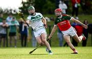 15 September 2024; Niall Shortall of Shamrocks Ballyhale in action against Shane Donohue of James Stephens during the Kilkenny Senior Hurling Championship Relegation Semi-Final match between James Stephens and Shamrocks Ballyhale at John Locke Park, Callan in Kilkenny. Photo by Shauna Clinton/Sportsfile