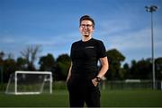 16 September 2024; FAI referee Michelle O'Neill poses for a portrait after announcing her retirement at the FAI National Training Centre in Dublin. Photo by David Fitzgerald/Sportsfile