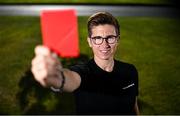16 September 2024; FAI referee Michelle O'Neill poses for a portrait after announcing her retirement at the FAI National Training Centre in Dublin. Photo by David Fitzgerald/Sportsfile