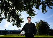 16 September 2024; FAI referee Michelle O'Neill poses for a portrait after announcing her retirement at the FAI National Training Centre in Dublin. Photo by David Fitzgerald/Sportsfile