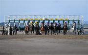 16 September 2024; Runners and riders during the Gilna's Cottage Inn Handicap at the Laytown Races in Laytown, Meath. Photo by Ramsey Cardy/Sportsfile