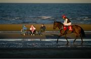 16 September 2024; Tough Talk, with Donagh O'Connor up, goes to post before the Tote, Never Beaten By SP Race at the Laytown Races in Laytown, Meath. Photo by Ramsey Cardy/Sportsfile