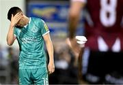 16 September 2024; Gary O'Neill of Shamrock Rovers reacts after Galway United were awarded a free kick during the SSE Airtricity Men's Premier Division match between Galway United and Shamrock Rovers at Eamonn Deacy Park in Galway. Photo by Piaras Ó Mídheach/Sportsfile