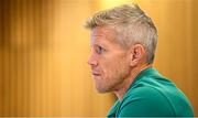 18 September 2024; Defence coach Simon Easterby during an Ireland Rugby media conference at the Aviva Stadium in Dublin. Photo by Seb Daly/Sportsfile