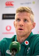 18 September 2024; Defence coach Simon Easterby during an Ireland Rugby media conference at the Aviva Stadium in Dublin. Photo by Seb Daly/Sportsfile