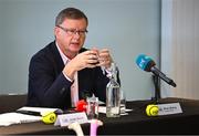 18 September 2024; Camogie Association president Brian Molloy during the Hurling Development Committee media event at Croke Park in Dublin. Photo by Piaras Ó Mídheach/Sportsfile