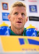18 September 2024; Defence coach Simon Easterby during an Ireland Rugby media conference at the Aviva Stadium in Dublin. Photo by Seb Daly/Sportsfile