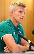 18 September 2024; Defence coach Simon Easterby during an Ireland Rugby media conference at the Aviva Stadium in Dublin. Photo by Seb Daly/Sportsfile