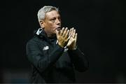 20 September 2024; Waterford manager Keith Long acknowledges supporters after his side's defeat in the SSE Airtricity Men's Premier Division match between St Patrick's Athletic and Waterford at Richmond Park in Dublin. Photo by Shauna Clinton/Sportsfile