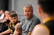 21 September 2024; Ballybrack Bulls head coach Mark Barry speaks to his players before the Basketball Ireland Insuremyhouse.ie National Cup quarter-final match between Ballybrack Bulls and North East Thunder at the IWA Gym & Sports Hall in Clontarf, Dublin. The Irish Wheelchair Basketball 24/25 season began with 8 teams from across Ireland contesting the quarter-finals of the InsureMyHouse.ie National Cup and these will be followed by the opening round of the Wheelchair Basketball Junior Blitz on Sunday, featuring young players aged 5-17. Photo by Sam Barnes/Sportsfile