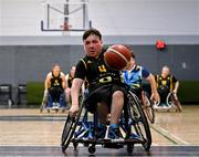 21 September 2024; Oran Spain of Ballybrack Bulls during the Basketball Ireland Insuremyhouse.ie National Cup quarter-final match between Ballybrack Bulls and North East Thunder at the IWA Gym & Sports Hall in Clontarf, Dublin. The Irish Wheelchair Basketball 24/25 season began with 8 teams from across Ireland contesting the quarter-finals of the InsureMyHouse.ie National Cup and these will be followed by the opening round of the Wheelchair Basketball Junior Blitz on Sunday, featuring young players aged 5-17. Photo by Sam Barnes/Sportsfile
