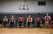 21 September 2024; The Titans Wheelers team before the Basketball Ireland Insuremyhouse.ie National Cup quarter-final match between Rebel Wheelers Multi-Sport Club and Titans Wheelers at the IWA Gym & Sports Hall in Clontarf, Dublin. The Irish Wheelchair Basketball 24/25 season began with 8 teams from across Ireland contesting the quarter-finals of the InsureMyHouse.ie National Cup and these will be followed by the opening round of the Wheelchair Basketball Junior Blitz on Sunday, featuring young players aged 5-17. Photo by Sam Barnes/Sportsfile