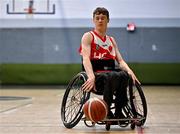21 September 2024; Oisin O'Connor of Rebel Wheelers Multi-Sport Club during the Basketball Ireland Insuremyhouse.ie National Cup quarter-final match between Rebel Wheelers Multi-Sport Club and Titans Wheelers at the IWA Gym & Sports Hall in Clontarf, Dublin. The Irish Wheelchair Basketball 24/25 season began with 8 teams from across Ireland contesting the quarter-finals of the InsureMyHouse.ie National Cup and these will be followed by the opening round of the Wheelchair Basketball Junior Blitz on Sunday, featuring young players aged 5-17. Photo by Sam Barnes/Sportsfile