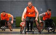 21 September 2024; Patrick Forbes of Killester during the Basketball Ireland Insuremyhouse.ie National Cup quarter-final match between Killester Wheelchair Basketball Club and Clonaslee Wheelchair Basketball Club at the IWA Gym & Sports Hall in Clontarf, Dublin. The Irish Wheelchair Basketball 24/25 season began with 8 teams from across Ireland contesting the quarter-finals of the InsureMyHouse.ie National Cup and these will be followed by the opening round of the Wheelchair Basketball Junior Blitz on Sunday, featuring young players aged 5-17. Photo by Sam Barnes/Sportsfile