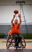 21 September 2024; Patrick Forbes of Killester takes a free throw during the Basketball Ireland Insuremyhouse.ie National Cup quarter-final match between Killester Wheelchair Basketball Club and Clonaslee Wheelchair Basketball Club at the IWA Gym & Sports Hall in Clontarf, Dublin. The Irish Wheelchair Basketball 24/25 season began with 8 teams from across Ireland contesting the quarter-finals of the InsureMyHouse.ie National Cup and these will be followed by the opening round of the Wheelchair Basketball Junior Blitz on Sunday, featuring young players aged 5-17. Photo by Sam Barnes/Sportsfile