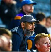 21 September 2024; Kilmacud Crokes coach Paul Galvin looks on from the stand during the Dublin County Senior 1 Club Football Championship quarter-final match between Kilmacud Crokes and Ballyboden St Endas at Parnell Park in Dublin. Photo by Shauna Clinton/Sportsfile
