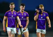 21 September 2024; Kilmacud Crokes players, from left, James Murphy, Michael Mullin and Shane Cunningham after their side's victory in the Dublin County Senior 1 Club Football Championship quarter-final match between Kilmacud Crokes and Ballyboden St Endas at Parnell Park in Dublin. Photo by Shauna Clinton/Sportsfile