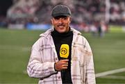 21 September 2024; Premier Sports pundit Simon Zebo at half-time of the United Rugby Championship match between Ulster and Glasgow Warriors at The Kingspan Stadium in Belfast. Photo by Ben McShane/Sportsfile