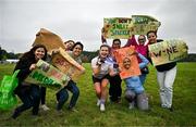 22 September 2024; Birthday girl Carolina Kuchak Rosin celebrates with friends and family after the 2024 Irish Life Dublin Half Marathon which took place on Sunday 22nd of September in Phoenix Park, Dublin. Photo by Sam Barnes/Sportsfile