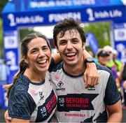 22 September 2024; Participants after finishing the 2024 Irish Life Dublin Half Marathon which took place on Sunday 22nd of September in Phoenix Park, Dublin. Photo by Sam Barnes/Sportsfile