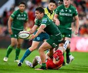 21 September 2024; Santiago Cordero of Connacht is tackled by Seán O’Brien of Munster during the United Rugby Championship match between Munster and Connacht at Thomond Park in Limerick. Photo by Brendan Moran/Sportsfile