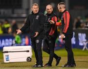 23 September 2024; Bohemians manager Alan Reynolds, left, with assistant manager Stephen O'Donnell and first team coach Derek Pender, right, during the SSE Airtricity Men's Premier Division match between Shamrock Rovers and Bohemians at Tallaght Stadium in Dublin. Photo by Stephen McCarthy/Sportsfile
