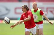 28 September 2024; Aidan Morgan of Ulster warms up before the United Rugby Championship match between Emirates Lions and Ulster at Emirates Airline Park in Johannesburg, South Africa. Photo by Shaun Roy/Sportsfile
