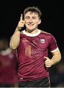 27 September 2024; Edward McCarthy of Galway United after his side's victory in the SSE Airtricity Men's Premier Division match between Waterford and Galway United at the Regional Sports Centre in Waterford. Photo by Michael P Ryan/Sportsfile