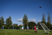 27 September 2024; Ella Sherlock of Ireland celebrates scoring a goal during the cerebal palsy women's international series match between Ireland and Denmark at the AUL Complex in Dublin. Photo by Stephen McCarthy/Sportsfile