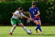 28 September 2024; Eva Walsh of Ireland in action against Leah Glaser of USA during the Cerebal Palsy women's international series match between Ireland and USA at the AUL Complex in Dublin. Photo by Shauna Clinton/Sportsfile