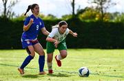 28 September 2024; Eva Walsh of Ireland in action against Leah Glaser of USA during the Cerebal Palsy women's international series match between Ireland and USA at the AUL Complex in Dublin. Photo by Shauna Clinton/Sportsfile