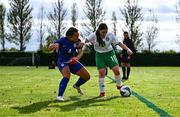 28 September 2024; Eva Walsh of Ireland in action against Michelle Cross of USA during the Cerebal Palsy women's international series match between Ireland and USA at the AUL Complex in Dublin. Photo by Shauna Clinton/Sportsfile