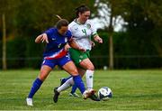28 September 2024; Heather Jameson of Ireland in action against Michelle Cross of USA during the Cerebal Palsy women's international series match between Ireland and USA at the AUL Complex in Dublin. Photo by Shauna Clinton/Sportsfile