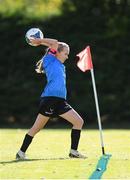 27 September 2024; Karen Gunnarsdottir of Denmark takes a throw in during the cerebal palsy women's international series match between Ireland and Denmark at the AUL Complex in Dublin. Photo by Stephen McCarthy/Sportsfile