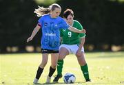 27 September 2024; Karen Gunnarsdottir of Denmark and Shauna McGann of Ireland during the cerebal palsy women's international series match between Ireland and Denmark at the AUL Complex in Dublin. Photo by Stephen McCarthy/Sportsfile