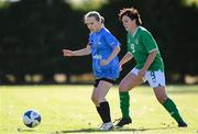 27 September 2024; Karen Gunnarsdottir of Denmark and Shauna McGann of Ireland during the cerebal palsy women's international series match between Ireland and Denmark at the AUL Complex in Dublin. Photo by Stephen McCarthy/Sportsfile