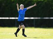 27 September 2024; Emma Sohoel of Denmark celebrates scoring her side's opening goal during the cerebal palsy women's international series match between Ireland and Denmark at the AUL Complex in Dublin. Photo by Stephen McCarthy/Sportsfile